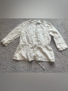 Liz Claiborne Linen Light weight Button Down Cinched Waist